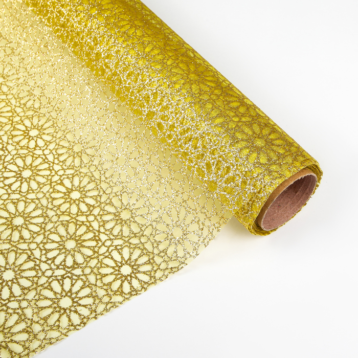 Органза "Ромашки", жёлтый, 0,48 х 4,5 м