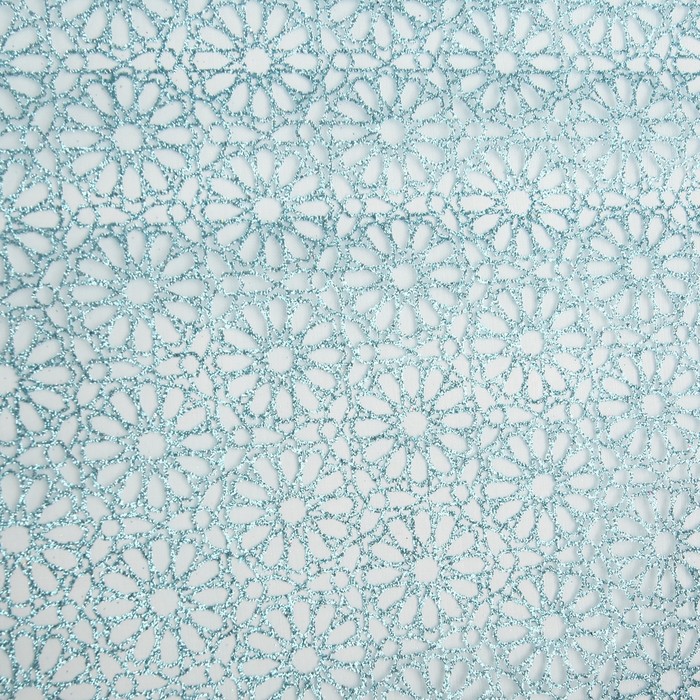 Органза "Ромашки", голубой, 0,48 х 4,5 м