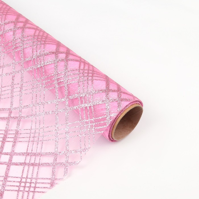 Органза "Геометрия", розовый, 0,48 х 4,5 м