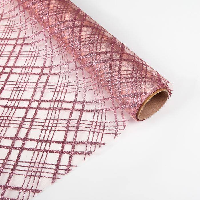 Органза "Геометрия", персиковый, 0,48 х 4,5 м