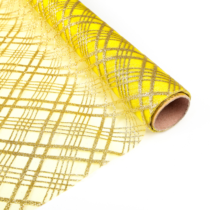 Органза "Геометрия", желтый, 0,48 х 4,5 м