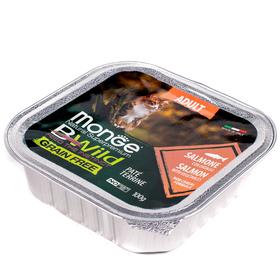 

Влажный корм Monge Cat BWild GRAIN FREE для кошек, лосось/овощи, консервы, 100 г