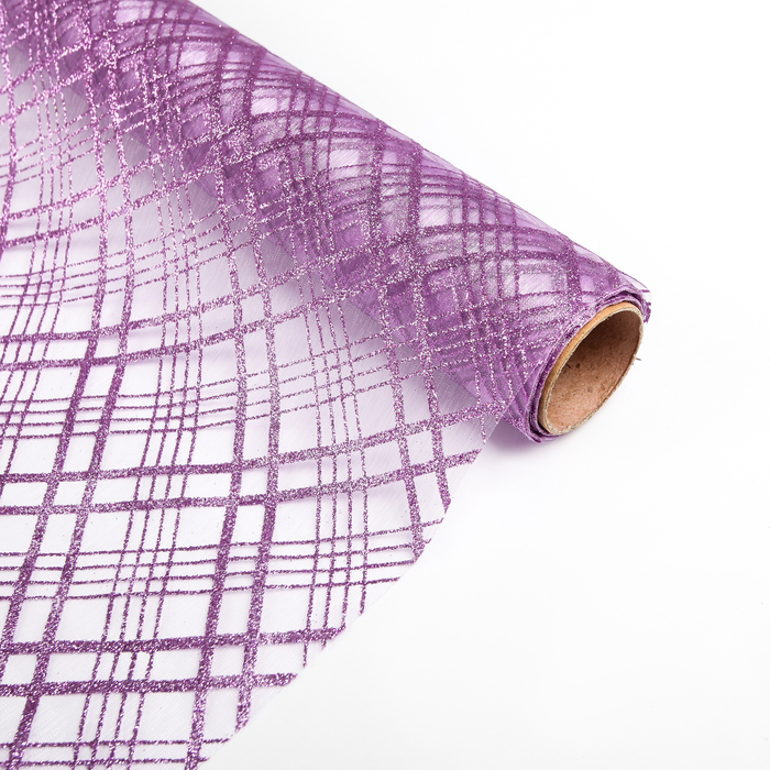 Органза "Геометрия", сиреневый, 0,48 х 4,5 м