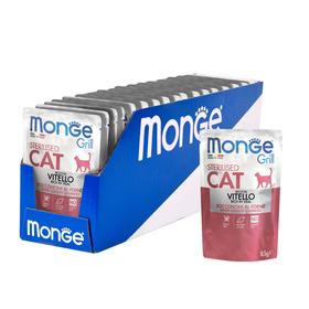 

Влажный корм Monge Cat Grill для стерилизованных кошек, с телятиной, пауч, 85 г