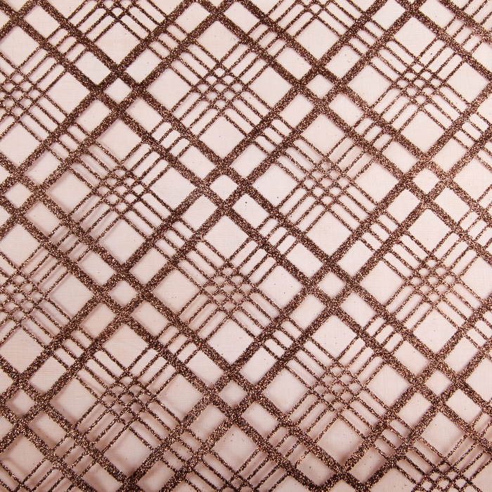Органза "Геометрия", кофейный, 0,48 х 4,5 м