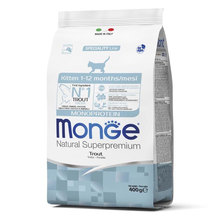 Сухой корм Monge Cat Speciality Line Monoprotein для котят, форели 400 г