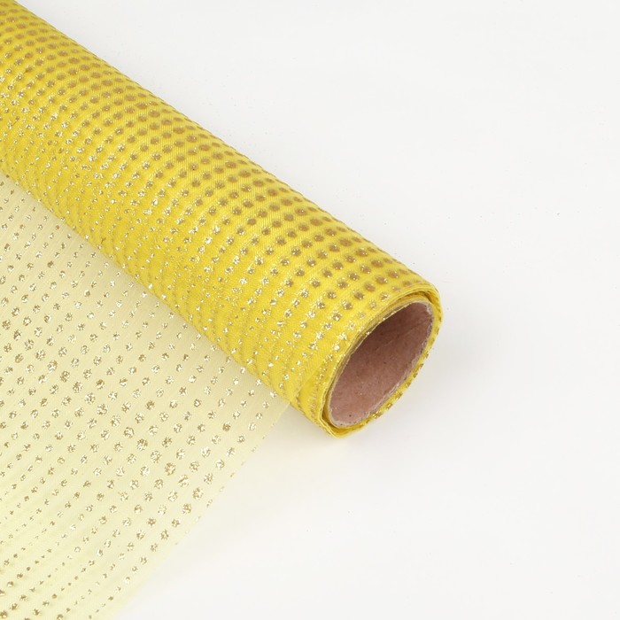 Органза "Капли", жёлтый, 0,48 х 4,5 м