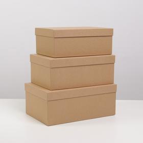 Набор подарочных коробок 3 в 1 «Крафт», 32,5 х 20 х 12,5 - 26 х 17 х 10 см Ош