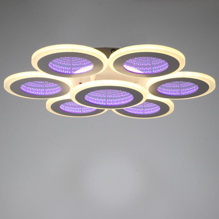 

Люстра с ПДУ 10004/7 LED 180Вт 3000-6000К диммер с подсветкой белый 50х50х10 см