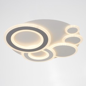 

УЦЕНКА Люстра с ПДУ 1227/5 LED 108Вт диммер бело-кофейный 50х50х6 см