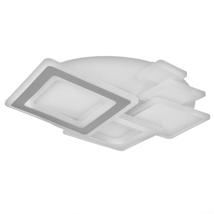 

Люстра с ПДУ 1228/5 LED 108Вт диммер бело-серый 50х50х6 см