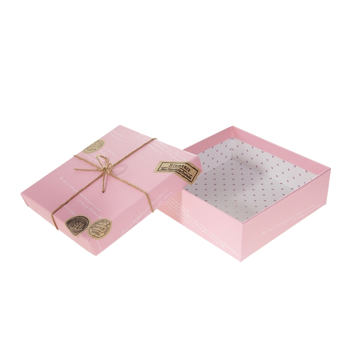 Набор коробок 3в1 "Посылка", розовый, 24,5 х 24,5 х 11,5 - 20,5 х 20,5 х 7 см