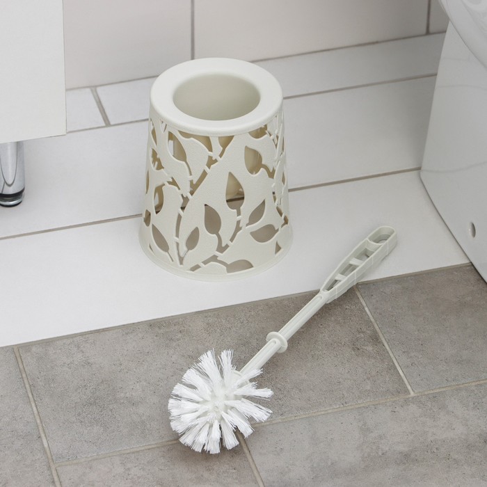 Ёрш для туалета «Флора», 14×41×41 см, цвет белый