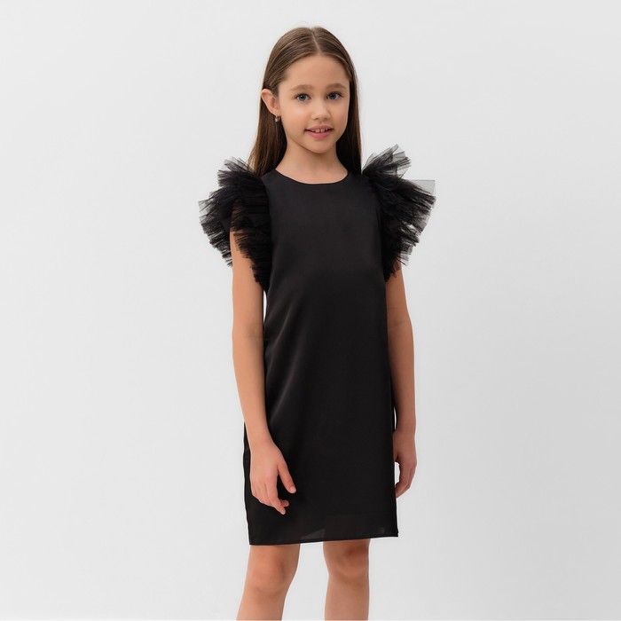 Платье нарядное детское, цвет чёрный, рост 140 см