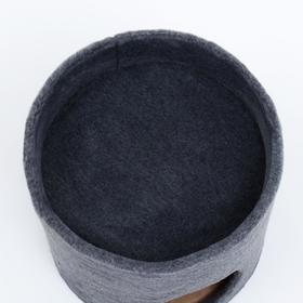 

Дом круглый с лежаком, 40 х 40 х 40 см, серый