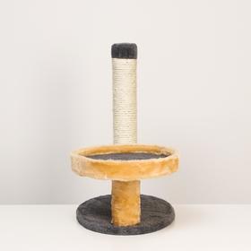 

Комплекс со столбиком-когтеточкой и лежаком, 55 х 35 х 60 см, серо-бежевый