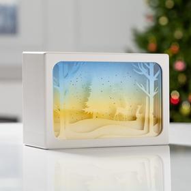 

Фигура светодиодная "Закат в лесу" 4LED, 11х16х4/5 см, ААх3, Т/БЕЛЫЙ