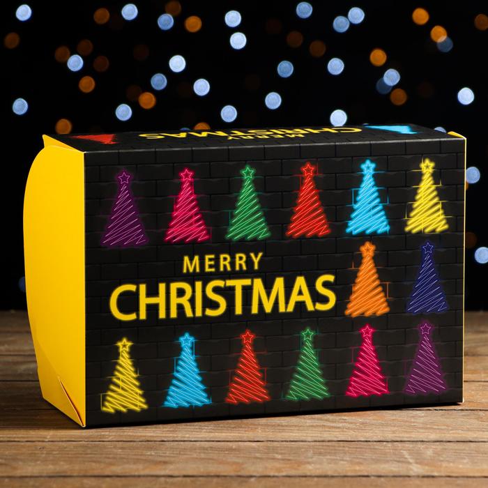 Коробка складная, двухсторонняя Merry Christmas, 25 х 17 х 10 см коробка складная двухсторонняя афиша 25 х 17 х 10 см