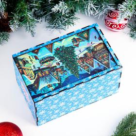 

Коробка с выдвижной крышкой "Новогодний каток", 12,5х13,5х11,6 см, дерево
