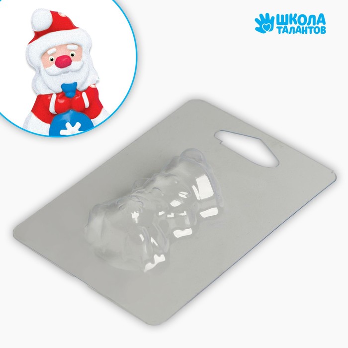 Пластиковая форма для мыла Дед Мороз 4.5х6.5 см