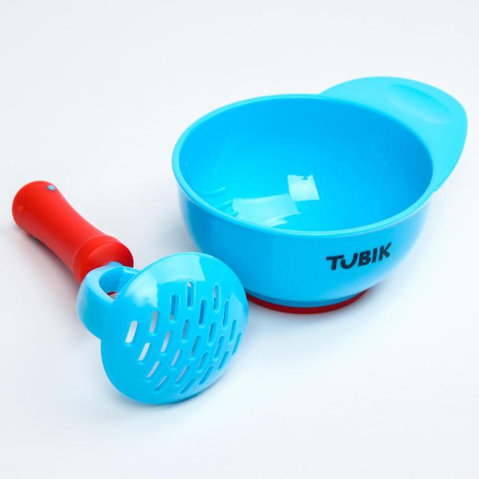 фото Набор детской посуды «спутники тарелкус и мялкус»: миска с прибором для измельчения tubik