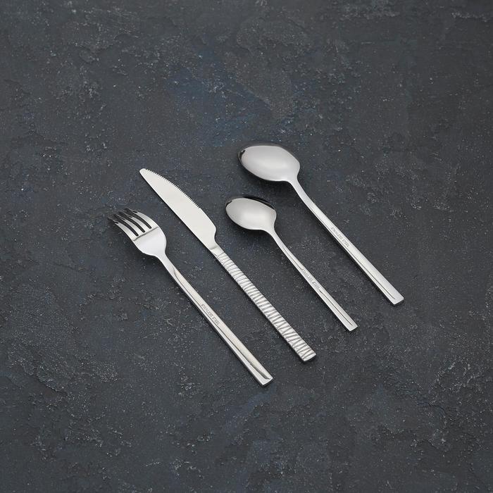 фото Набор столовых приборов из нержавеющей стали magistro, 24 предмета, в коробке, цвет серебряный