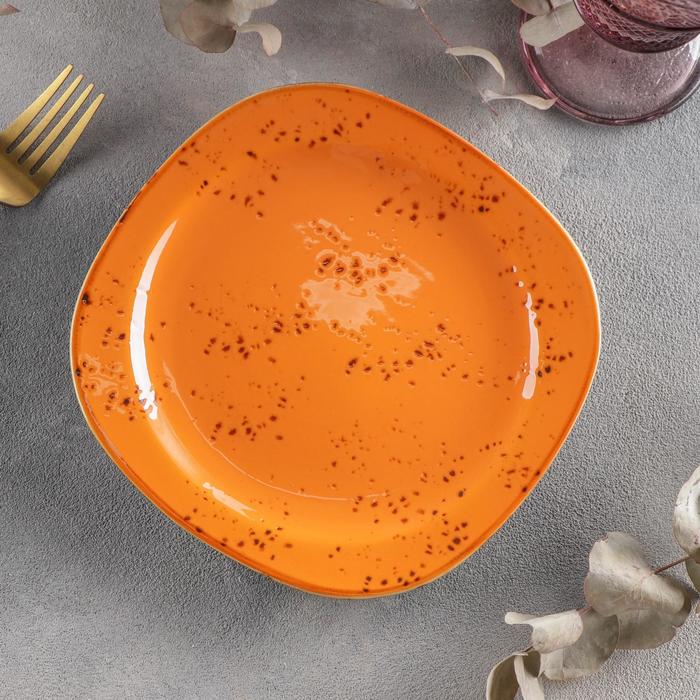 Тарелка керамическая десертная «Созвездие», d=18,5 см, цвет оранжевый тарелка керамическая для пасты созвездие 400 мл d 19 см цвет оранжевый