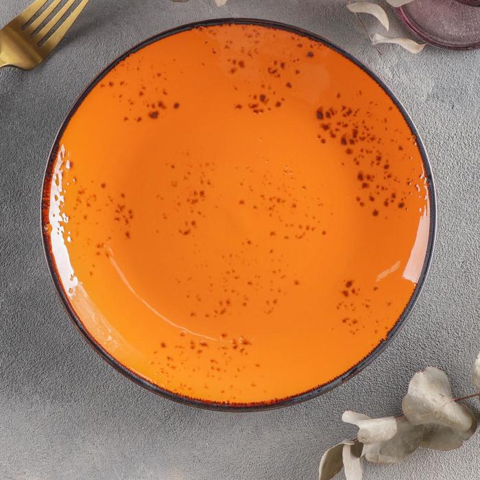 Тарелка керамическая обеденная «Созвездие», d=21 см, цвет оранжевый тарелка керамическая обеденная искушение d 22 см цвет бежевый