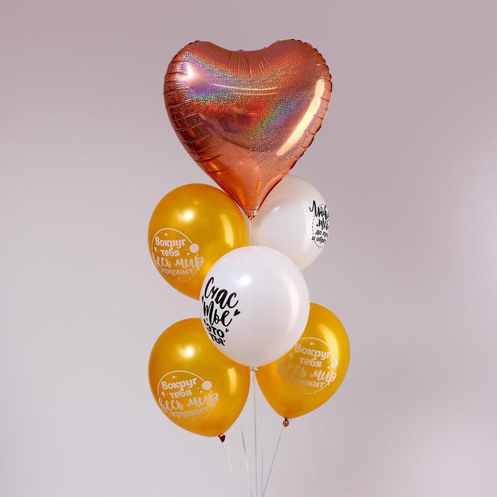 Букет из воздушных шаров «С Днём Рождения», милая фея, латекс, фольга, набор 6 шт.