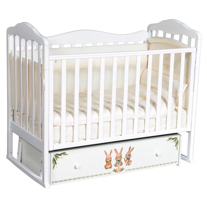 Кровать Milania, коллекция «Зайки», цвет белый детские кроватки bytwinz milania зайки