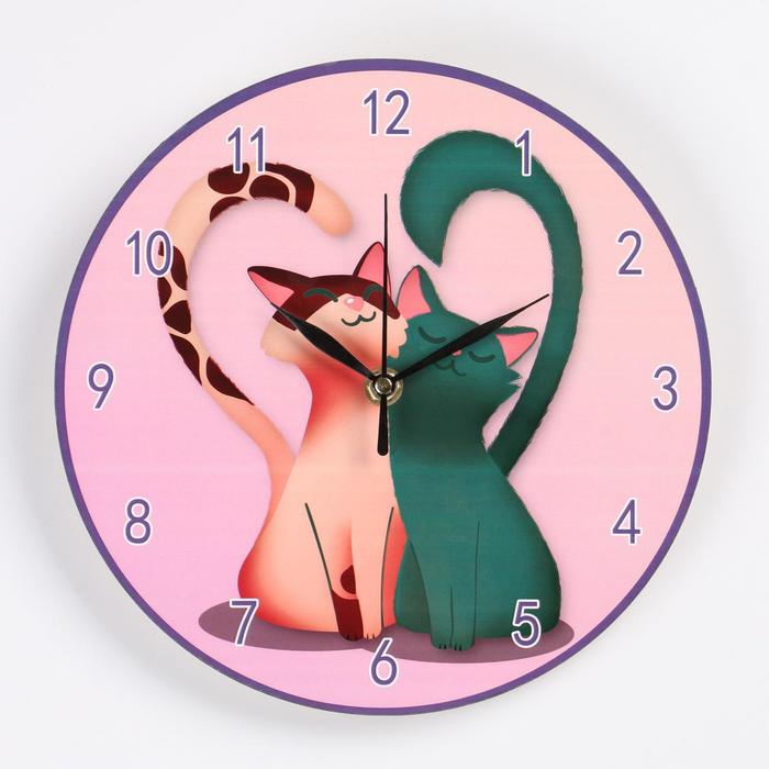 Часы настенные, серия: Любовь, Котики, дискретный ход, d-23. см часы настенные серия детские ягнёнок дискретный ход d 23 5 см