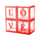Набор коробок для воздушных шаров Love, красный, 30*30*30 см, в упаковке 4 шт.