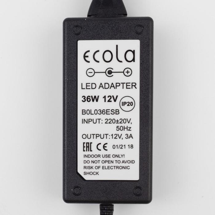 Адаптер питания для светодиодной ленты Ecola, 36 Вт, 220-12В, вилка