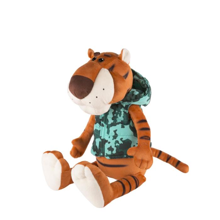 фото Мягкая игрушка «тигр федя в жилетке милитари», 20 см maxitoys luxury