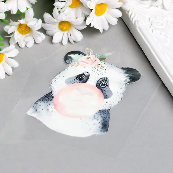 

Термонаклейка "Панда с пузырём из жевательной резинки" 10х7 см