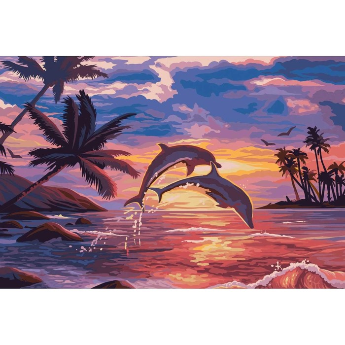 

Алмазная мозаика с полным заполнением «Закат на море» 50х60 см