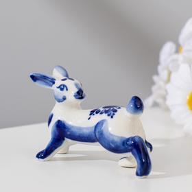 

Фигурка "Заяц русак", 8,5х2,5х5 см, гжель