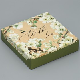 Коробка складная «With love», 14 × 14 × 3.5 см Ош