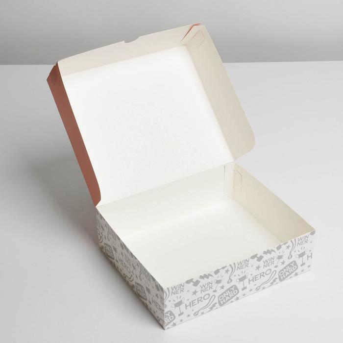 Коробка для кондитерских изделий  «С 23 февраля», 17 × 20 × 6 см