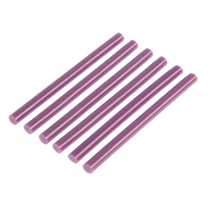 Клеевые стержни ТУНДРА, 7 х 100 мм, фиолетовые, 6 шт.