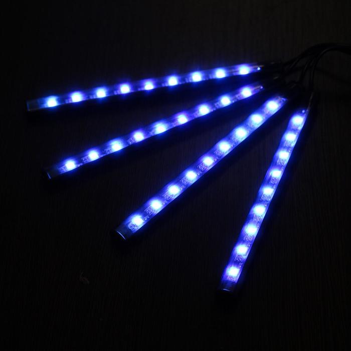 Подсветка салона 9 LED-5050, 14 см, пульт, светомузыка, мультисвет RGB, 4 шт