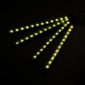 Подсветка салона 12 LED-5050, 22 см, пульт, светомузыка, мультисвет RGB, 4 шт от Сима-ленд