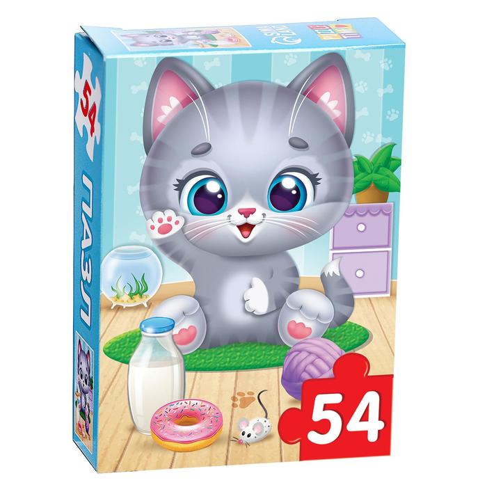 цена Пазл детский «Радостный котик», 54 элемента