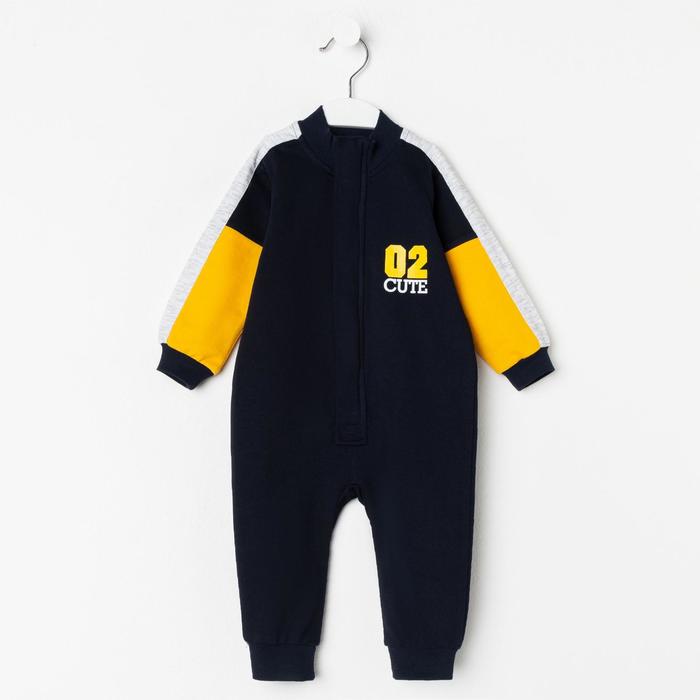 Комбинезон детский, цвет тёмно-синий, рост 74-80 см