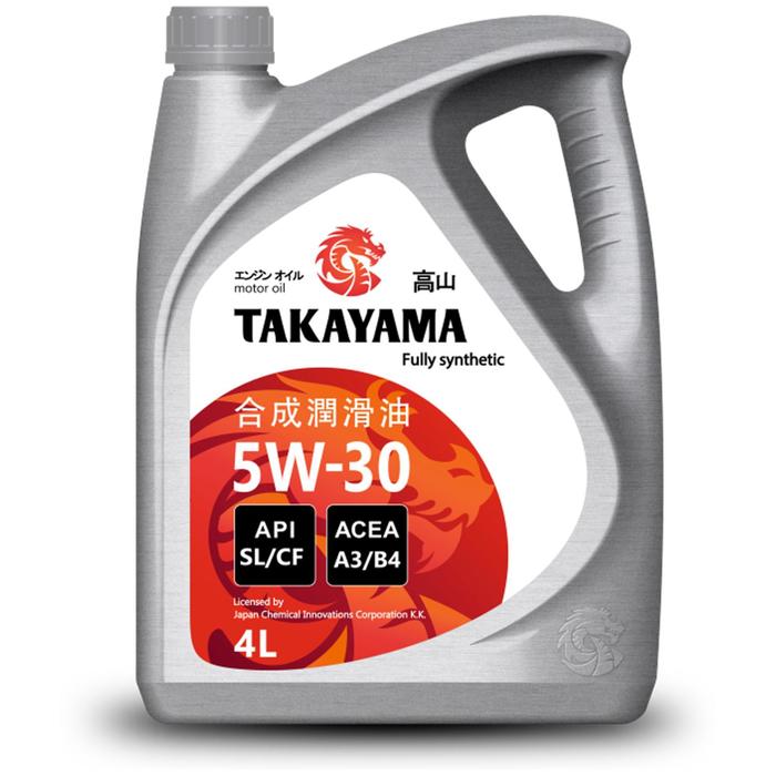 фото Масло takayama 5w-30 api sl/сf, синтетическое, пластик, 4 л