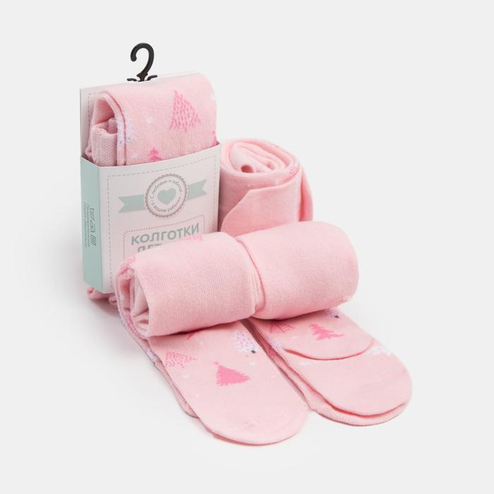 

Колготки Крошка Я "Ёлочки", розовый, рост 74-80 см