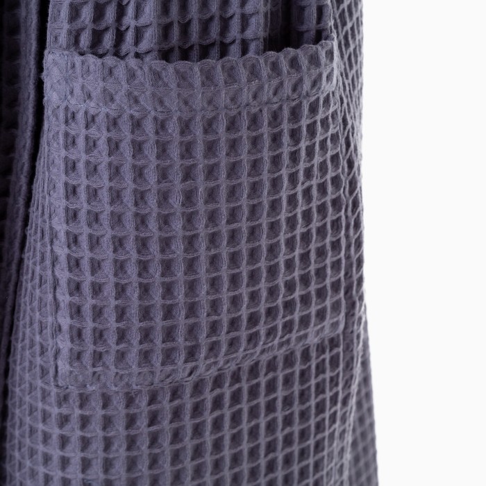 Халат вафельный мужской удлиненный Этель "Boho" р. 50-52, цв. темно-серый, 100%хл, 290 г/м2