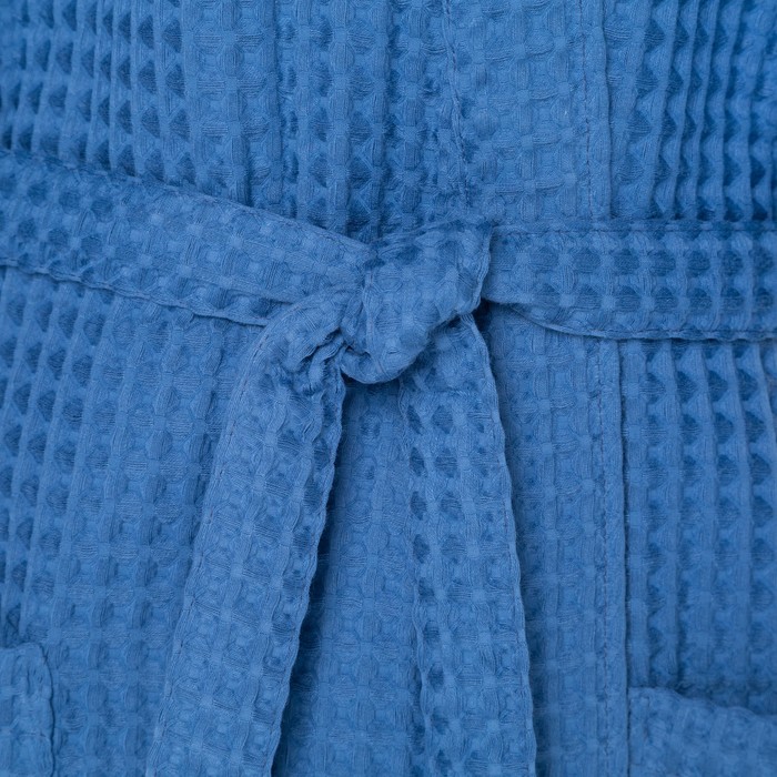 Халат вафельный мужской удлиненный Этель "Boho" р. 54-56, цв. синий, 100%хл, 290 г/м2
