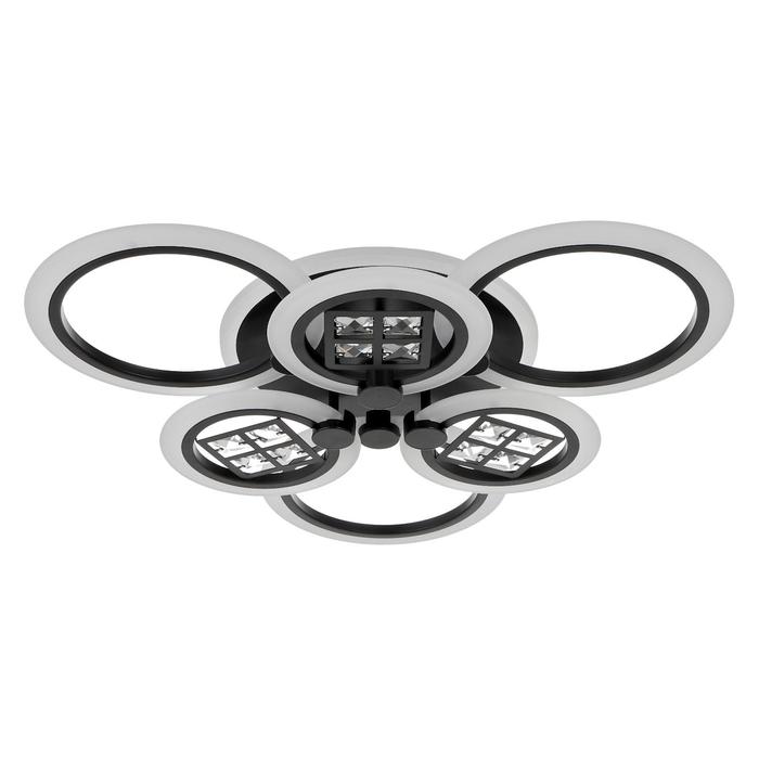 

Люстра с ПДУ 1131/6BK LED 100Вт 3000-6000К+LED подсветка диммер черный 70х50 см