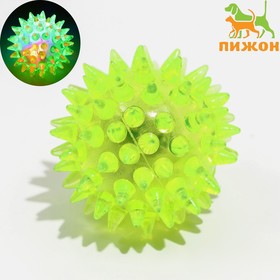 Мяч светящийся для животных малый, TPR, 4,5 см, жёлтый Ош